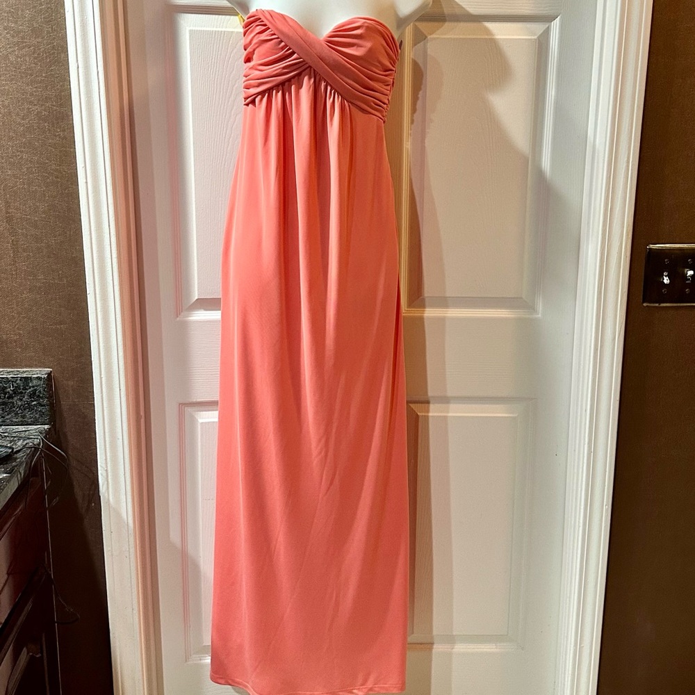 Coral Evening Gown or Bridesmaid Dress w/ Pockets